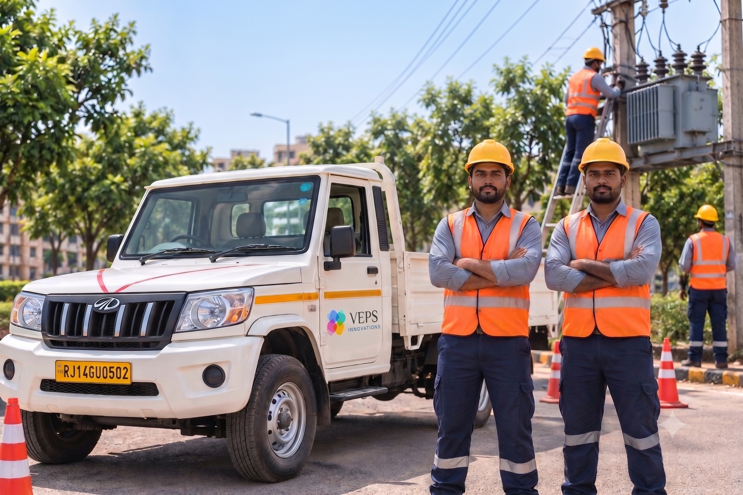 VEPS Fault Rectification Team on site, restoring a power distribution fault